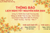 THÔNG BÁO NGHĨ TẾT NGUYÊN ĐÁN 2024