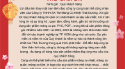 THƯ CẢM ƠN - CÔNG TY TNHH SẢN XUẤT  THƯƠNG MẠI MÀNG CO NHIỆT THÁI DƯƠNG 
